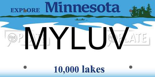 MYLUV Minnesota License Plate