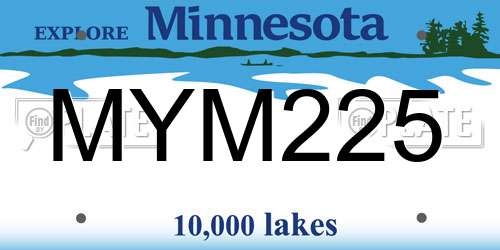MYM225 Minnesota License Plate