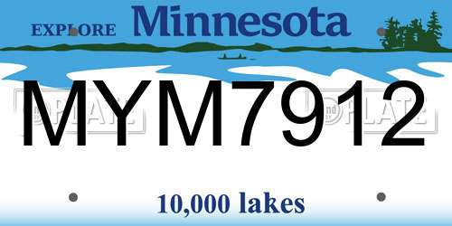 MYM7912 Minnesota License Plate
