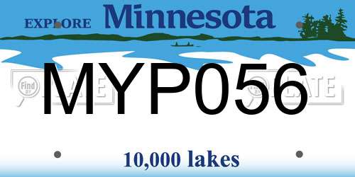 MYP056 Minnesota License Plate