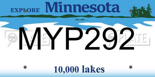 MYP292 Minnesota License Plate
