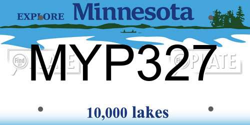 MYP327 Minnesota License Plate