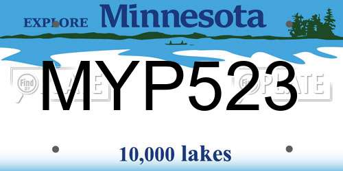 MYP523 Minnesota License Plate