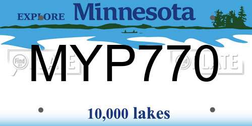 MYP770 Minnesota License Plate