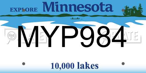 MYP984 Minnesota License Plate