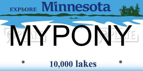 MYPONY Minnesota License Plate