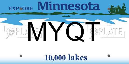 MYQT Minnesota License Plate