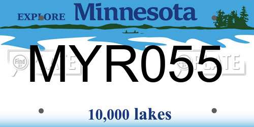 MYR055 Minnesota License Plate