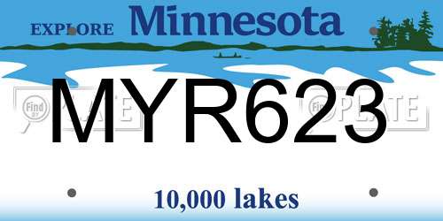 MYR623 Minnesota License Plate