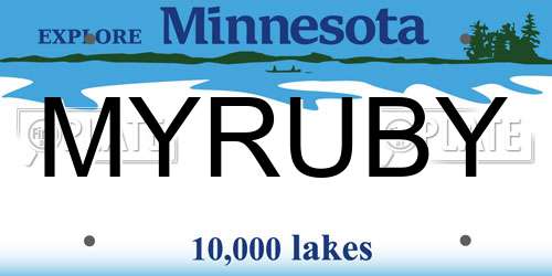 MYRUBY Minnesota License Plate