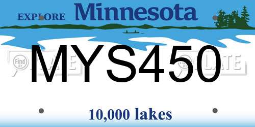 MYS450 Minnesota License Plate