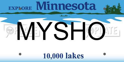 MYSHO Minnesota License Plate