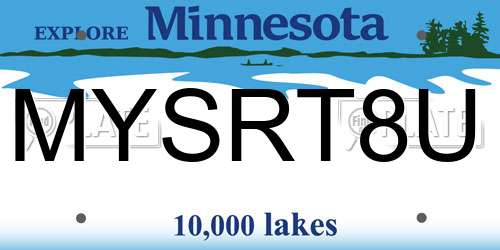 MYSRT8U Minnesota License Plate