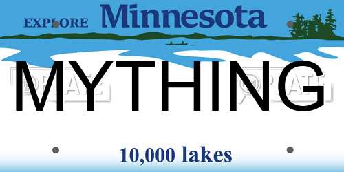 MYTHING Minnesota License Plate