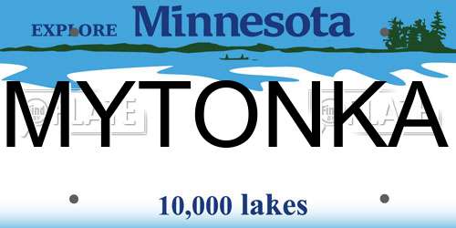 MYTONKA Minnesota License Plate