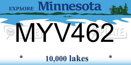 MYV462 Minnesota License Plate