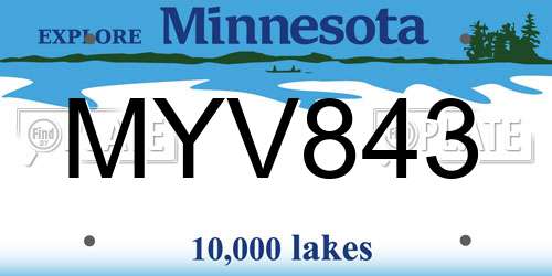 MYV843 Minnesota License Plate