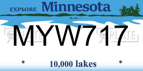 MYW717 Minnesota License Plate