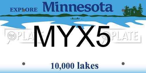 MYX5 Minnesota License Plate