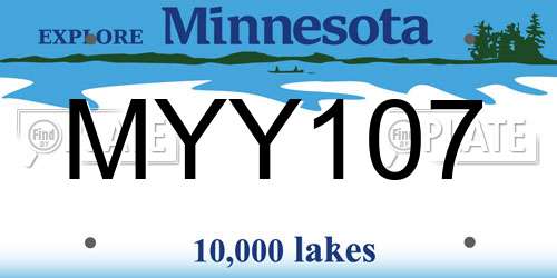 MYY107 Minnesota License Plate