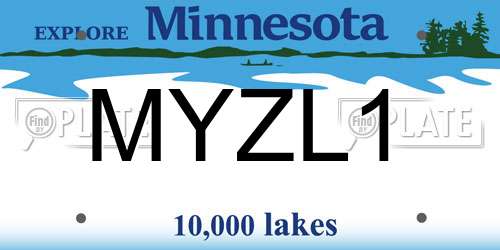 MYZL1 Minnesota License Plate