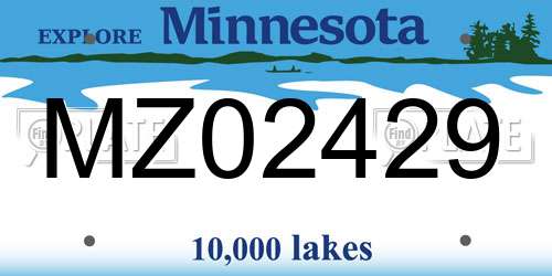 MZ02429 Minnesota License Plate