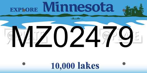MZ02479 Minnesota License Plate