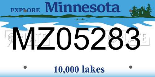 MZ05283 Minnesota License Plate