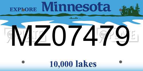 MZ07479 Minnesota License Plate