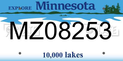 MZ08253 Minnesota License Plate