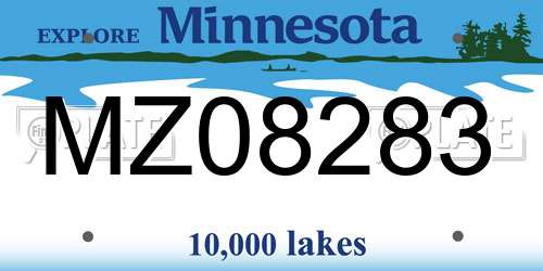 MZ08283 Minnesota License Plate