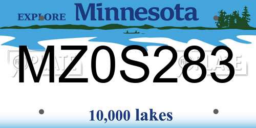 MZ0S283 Minnesota License Plate