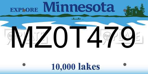 MZ0T479 Minnesota License Plate