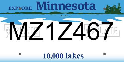 MZ1Z467 Minnesota License Plate