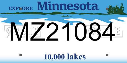 MZ21084 Minnesota License Plate