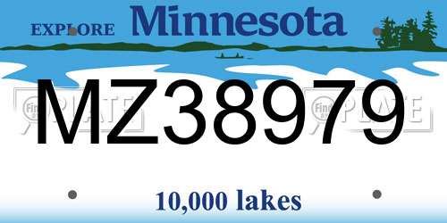 MZ38979 Minnesota License Plate