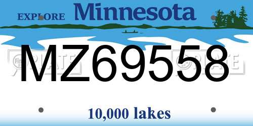 MZ69558 Minnesota License Plate