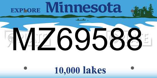 MZ69588 Minnesota License Plate