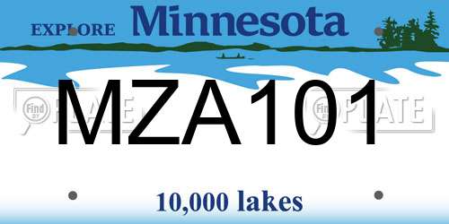 MZA101 Minnesota License Plate