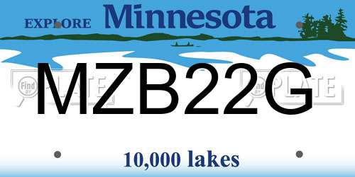 MZB22G Minnesota License Plate