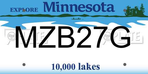 MZB27G Minnesota License Plate