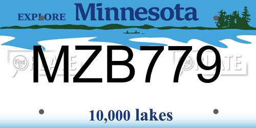 MZB779 Minnesota License Plate