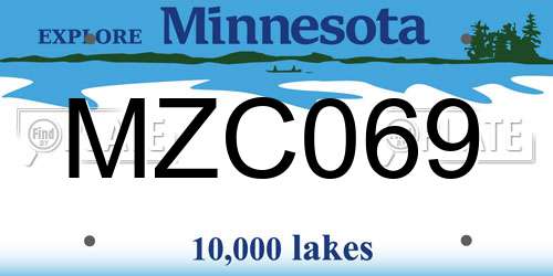 MZC069 Minnesota License Plate