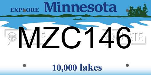 MZC146 Minnesota License Plate