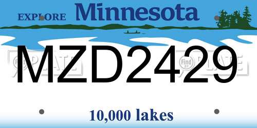 MZD2429 Minnesota License Plate