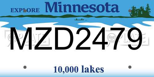 MZD2479 Minnesota License Plate