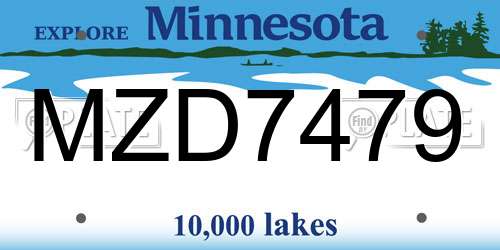 MZD7479 Minnesota License Plate