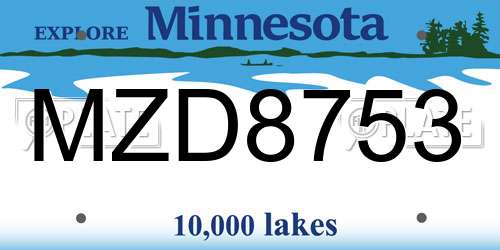 MZD8753 Minnesota License Plate