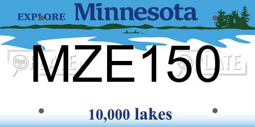 MZE150 Minnesota License Plate