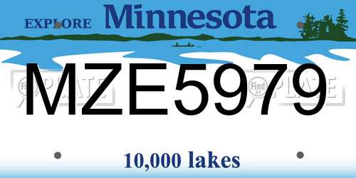 MZE5979 Minnesota License Plate